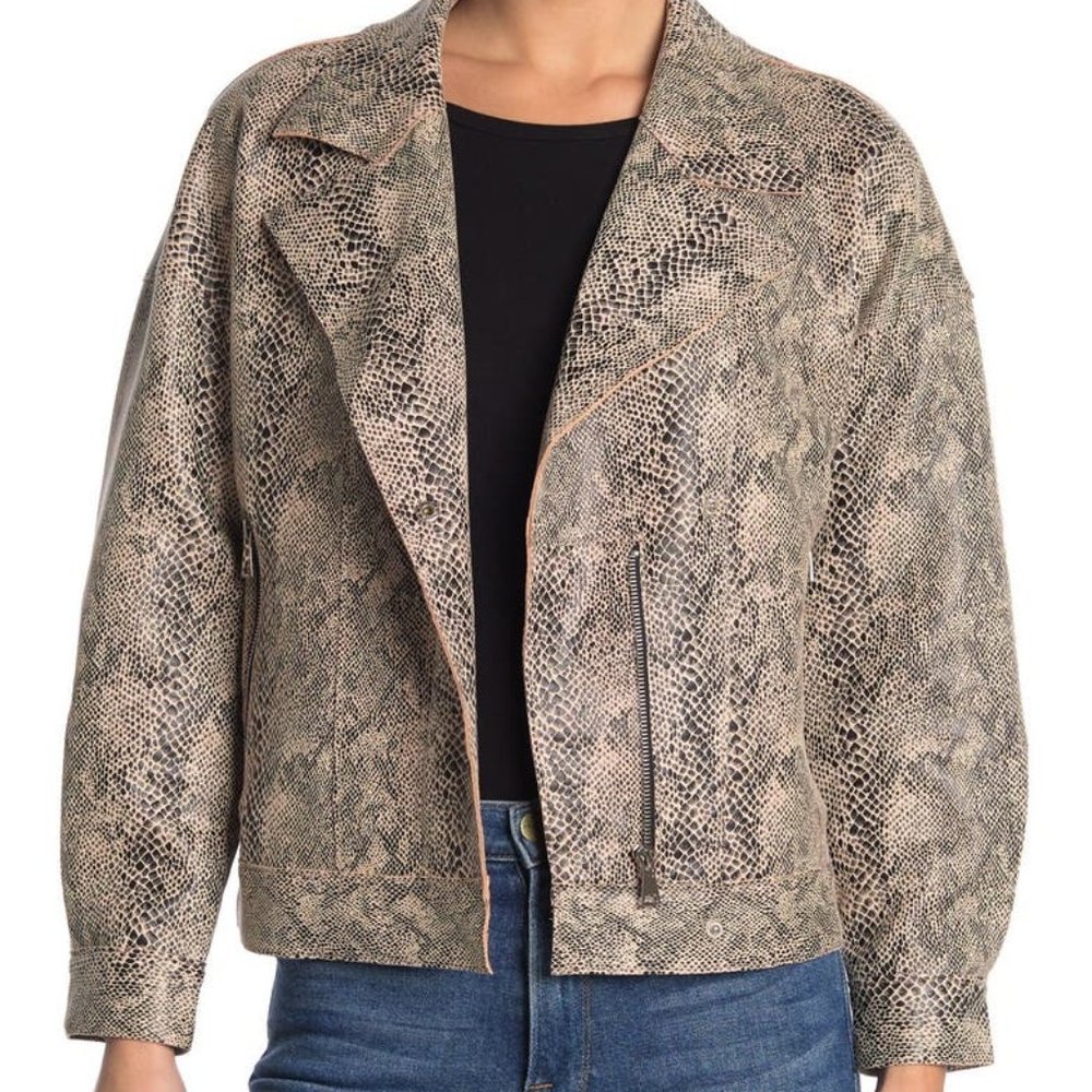 Love Token Anthony Snake Skin Print Jacket